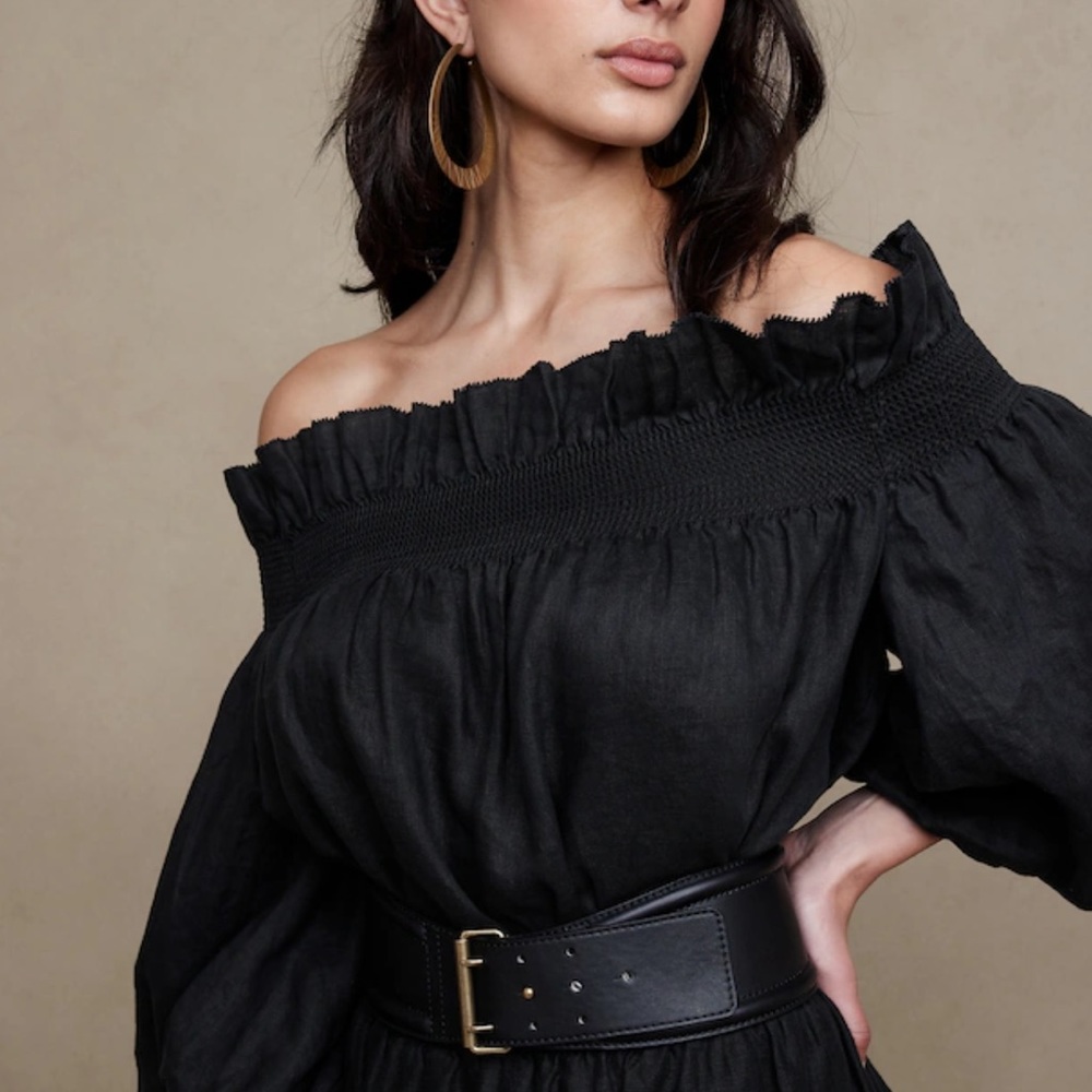 Banana Republic BRIA LINEN OFF-SHOULDER TOP - XS